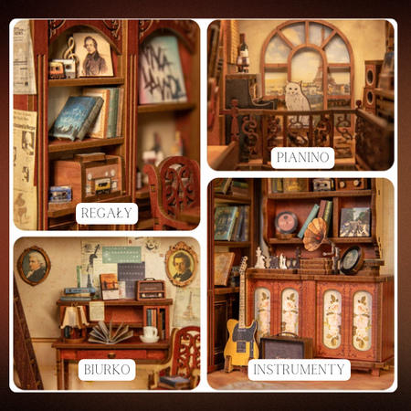 DIY Book Nook Zestaw Świąteczny – Sekretny Rytm | Cutebee Miniaturowy Domek