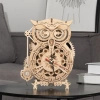 Drewniany zestaw puzzle 3d - Sowa Zegar | Robotime