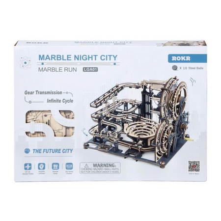 Drewniany Tor Dla Kulek Puzzle 3D  - Marble Night City | Robotime