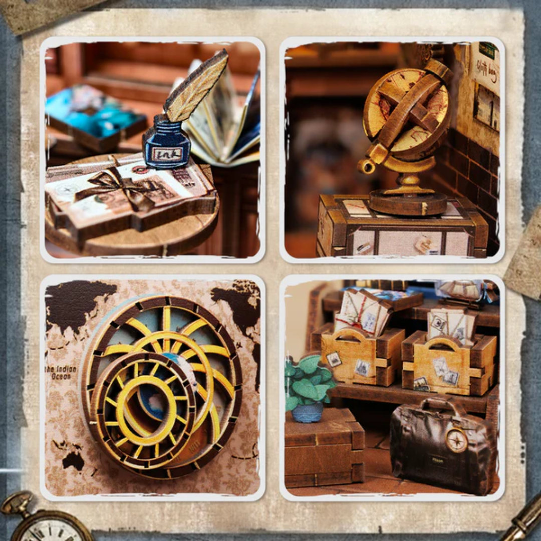 Literackie pamiątki z podróży – Księgarnia Podróżnicza Cutebee DIY Book Nook – Puzzle 3D Prezent