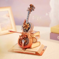 Wiolonczela Grająca – Puzzle 3D ROKR z Pozytywką