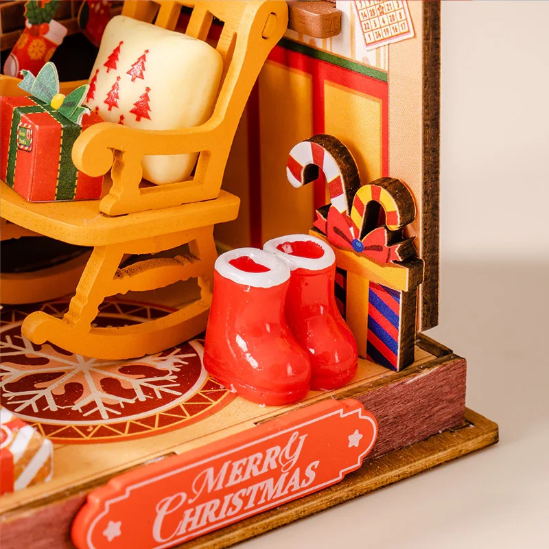 Kominek pełen detali – Mini Domek 3D - Christmas Fireplace | Rolife