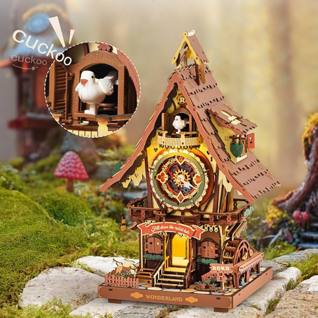 Zegar z Kukułką (wersja II) – Puzzle 3D ROKR z LED