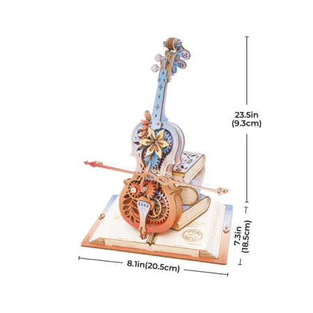 Wiolonczela Grająca – Puzzle 3D ROKR z Pozytywką