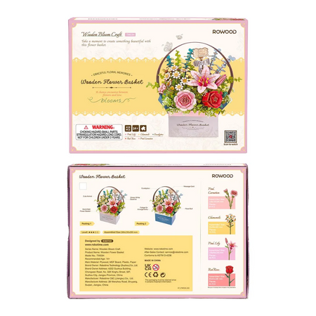 Kosz Kwiatów Flower Basket – Puzzle 3D Rowood, nie więdnie