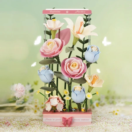 Puzzle 3D Bukiet Kwiatów – Blooming Bouquet Box | Model DIY ROKR