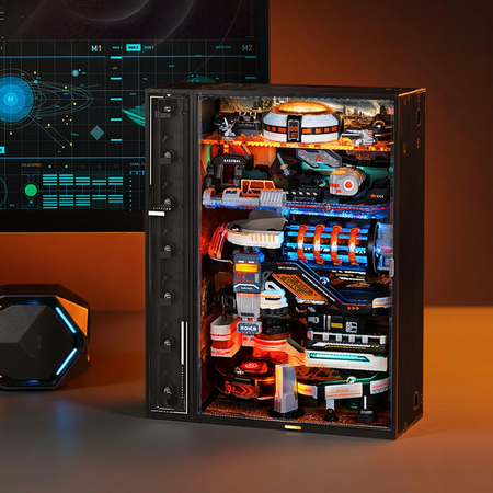 Mars Outpost Marble Run – Puzzle 3D ROKR, cyberpunk z LED (194 el.)