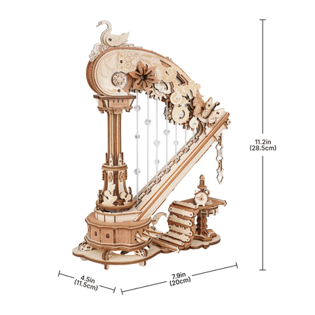 Magic Harp – Puzzle 3D ROKR, mechaniczna szkatułka grająca z łabędziem
