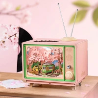 Sakura Dream Tour – Puzzle 3D Rolife, pozytywka retro TV (283 el.)