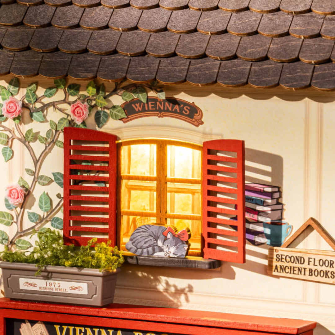 Mini Domek 3D - Vienna Bookstore | Rolife – oświetlenie LED po zmroku