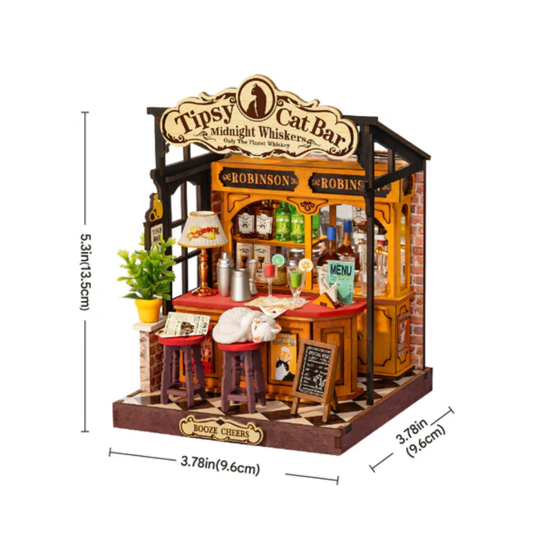 Mini Domek 3D - Tipsy Cat Bar | Rolife – wymiary modelu