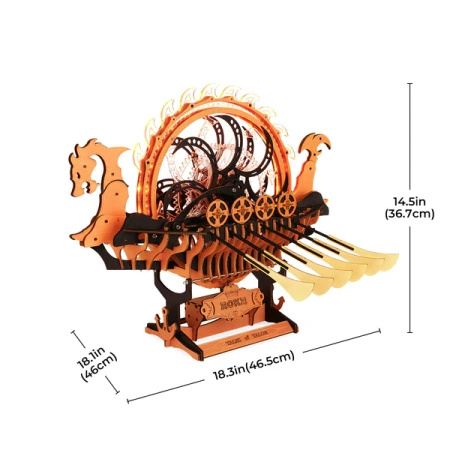 Statek Wikingów Dragon Ship – Puzzle 3D ROKR, mechanika (229 el.)