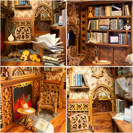 DIY Book Nook Zestaw Świąteczny – Eternal Bookstore | Cutebee Miniaturowy Domek