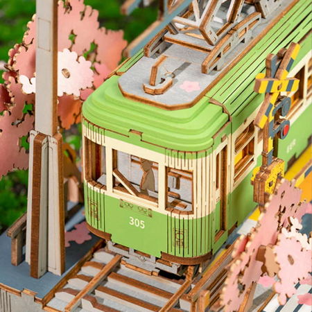 Drewniane Puzzle 3D Tramwaj – Sakura Journey Japonia | Model DIY Robotime