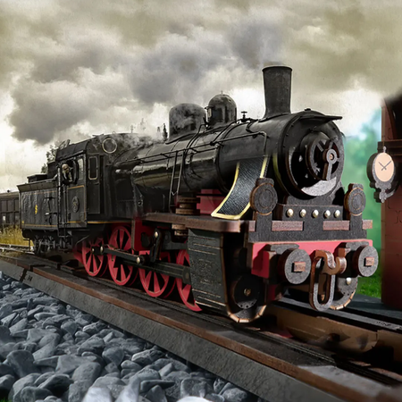 Lokomotywa Steam Journey – Puzzle 3D Rolife (405 el.)