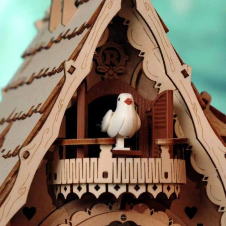 Drewniany Zestaw Puzzle 3D - Zegar Cuckoo Clock | ROKR