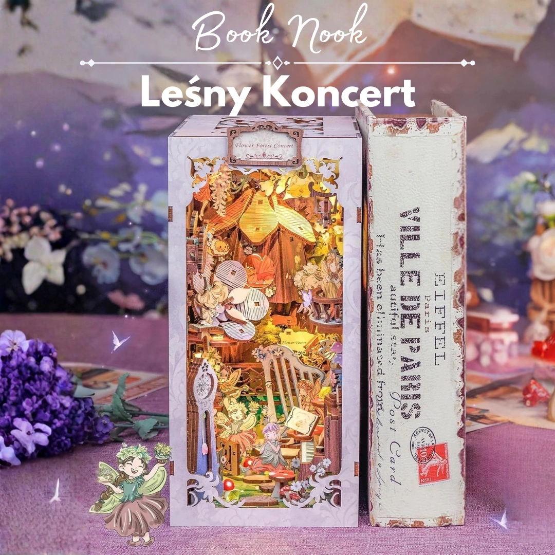 CuteBee Flower Forest Concert – DIY Book Nook z oświetleniem LED
