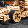 Drewniany Zestaw Puzzle 3D - Samochód wyścigowy F1 | ROKR prezent drewniana układanka