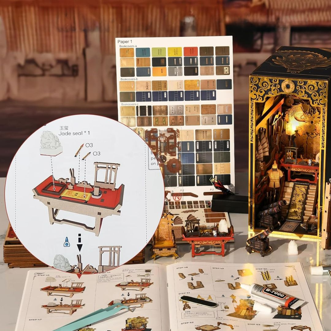 The Emperor's Study DIY – book nook MiniCity z oświetleniem LED – instrukcja krok po kroku