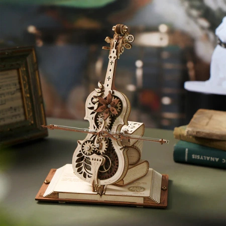 Wiolonczela Grająca – Puzzle 3D ROKR z Pozytywką