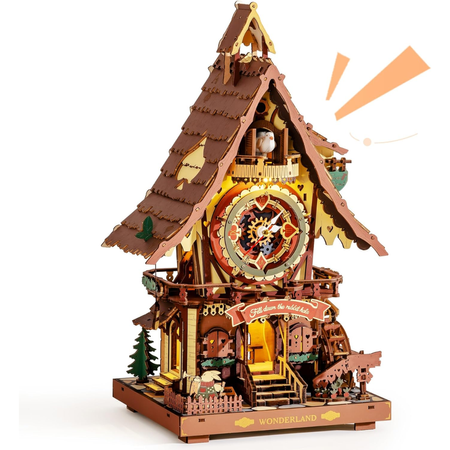 Zegar z Kukułką (wersja II) – Puzzle 3D ROKR z LED