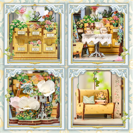 DIY Book Nook - Windsor Flowe House | Cutebee Miniaturowy Domek