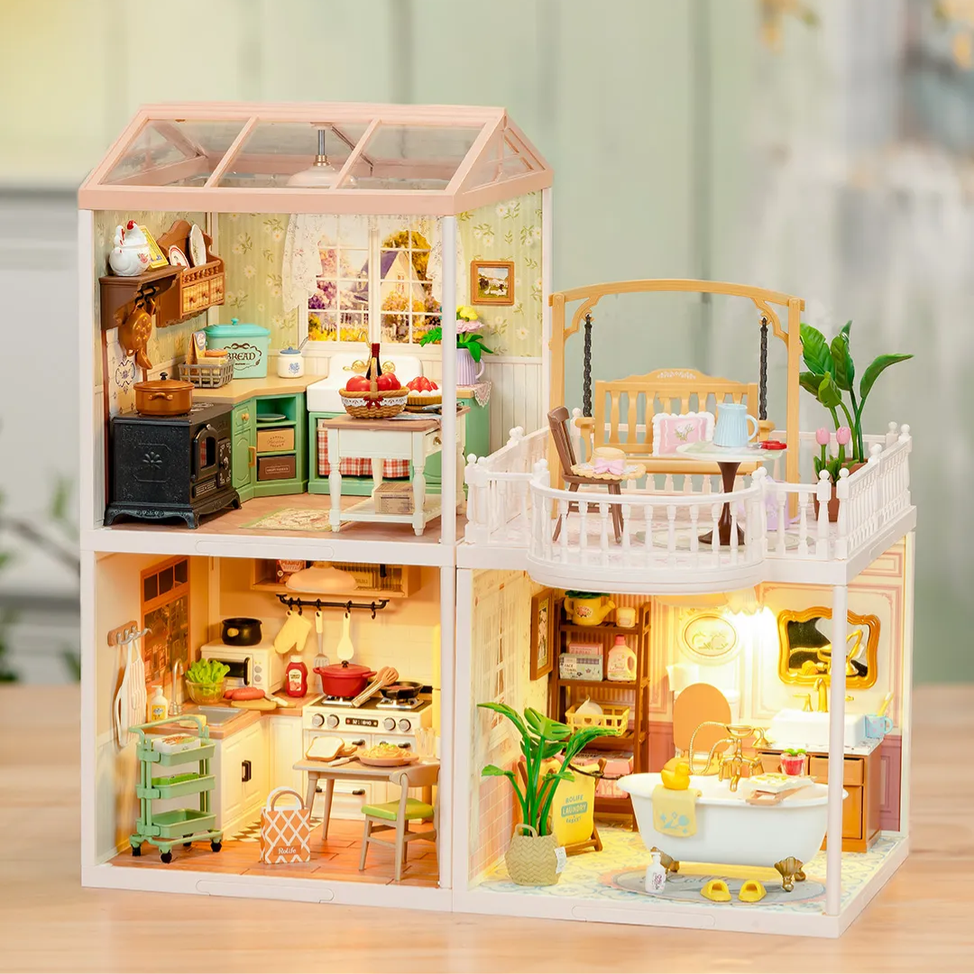 Mini Domek 3D - Wiejska Kuchnia | Rolife – oświetlenie LED po zmroku