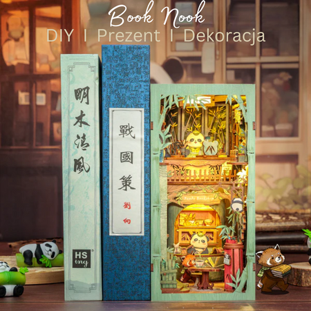 DIY Book Nook - Panda Bookshop | Cutebee