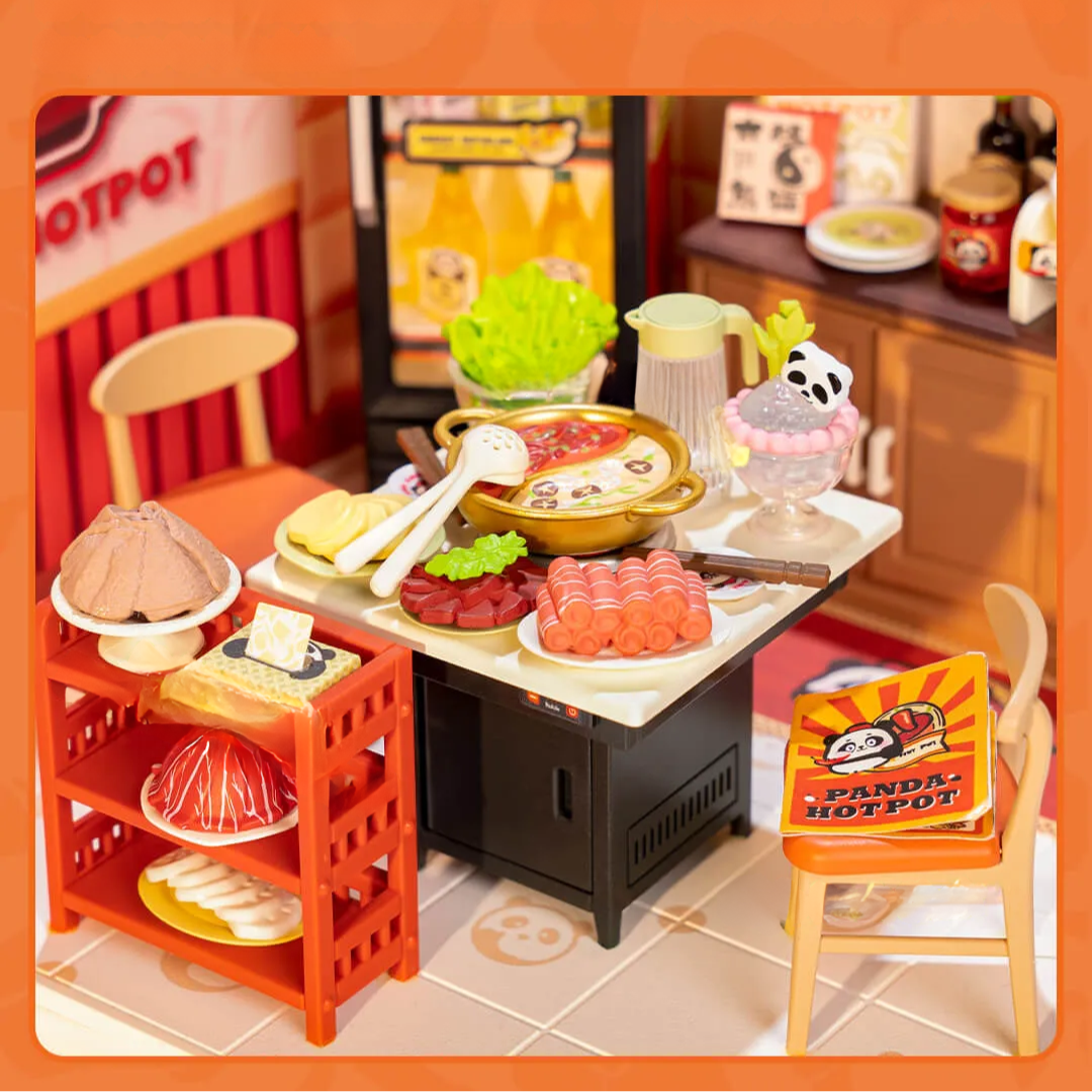 Scena przy garnku hot pot – Mini Domek 3D - Panda Hot Pot | Rolife