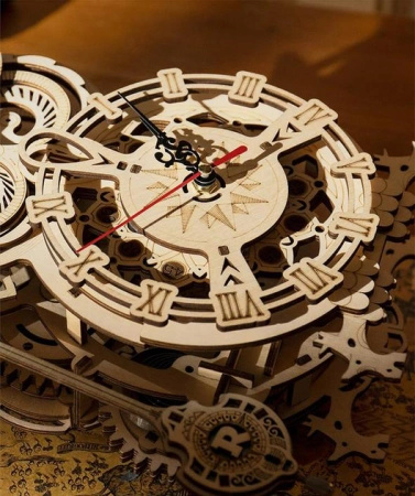Drewniany zestaw puzzle 3d - Sowa Zegar | Robotime