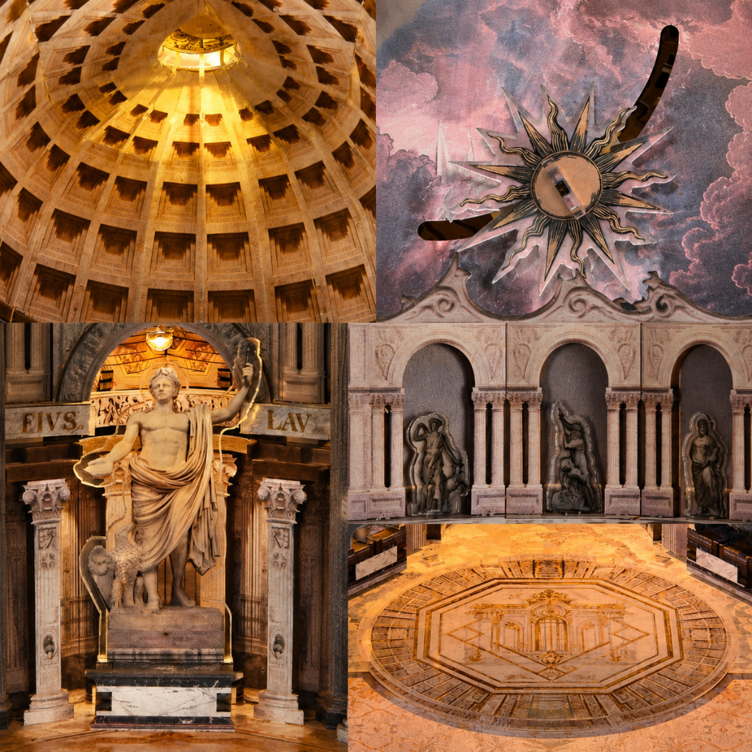 Pantheon – DIY Book Nook Minicity | Puzzle 3D Prezent – oświetlenie LED po zmroku