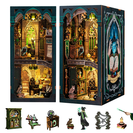 Zestaw Świąteczny Book Nook – Pokój Czarów | Dom Slytherin DIY 3D