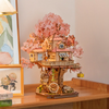 Drewniany Zestaw Puzzle 3D - Sakura Tree House | Rolife
