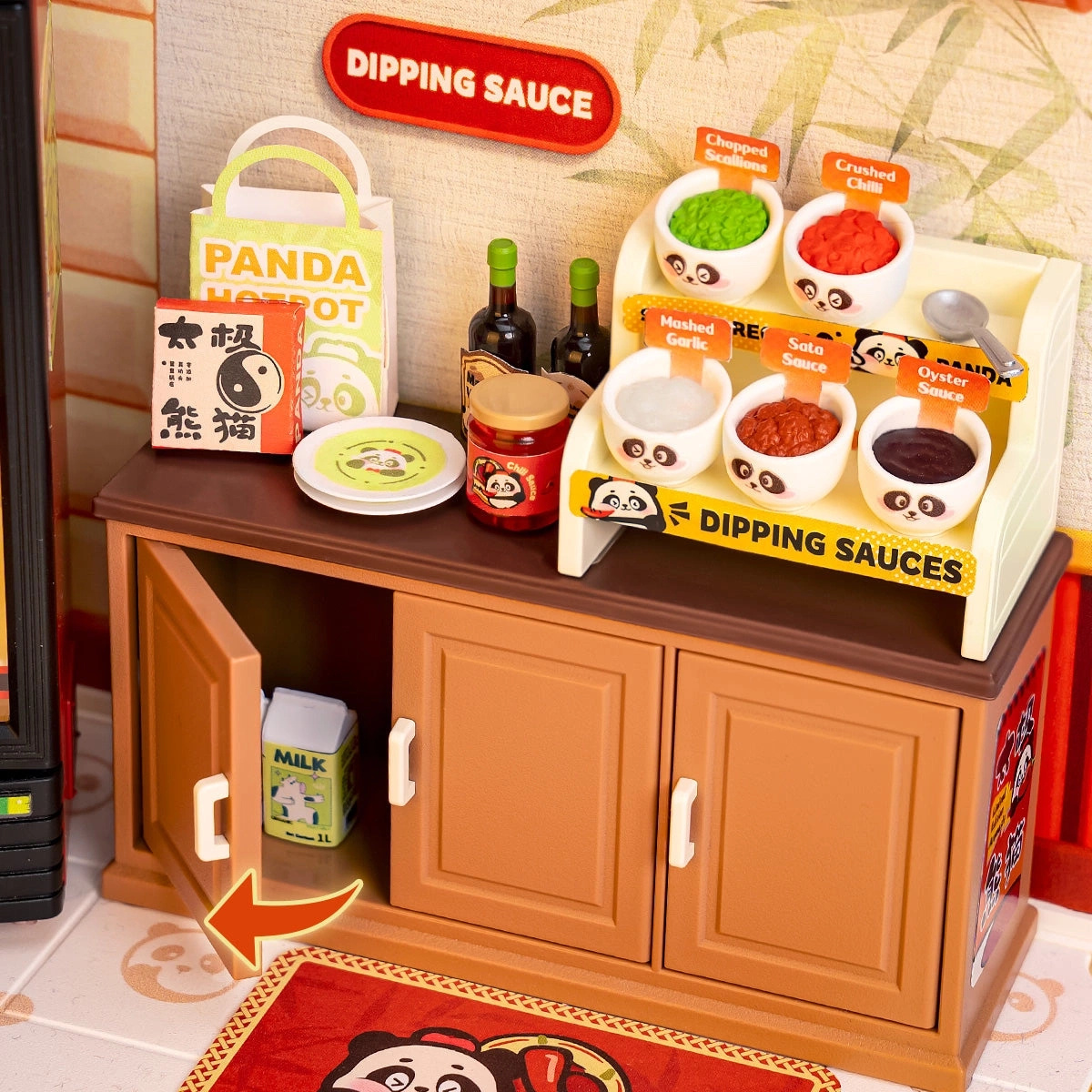Front i szyld pandy – Mini Domek 3D - Panda Hot Pot | Rolife