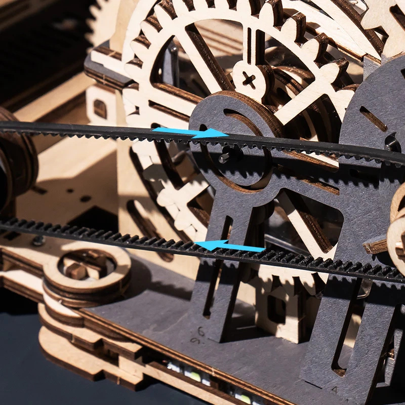 Transparentne okna mechanizmu – Drewniany Tor Dla Kulek Puzzle 3D - Marble Spaceport | Robotime