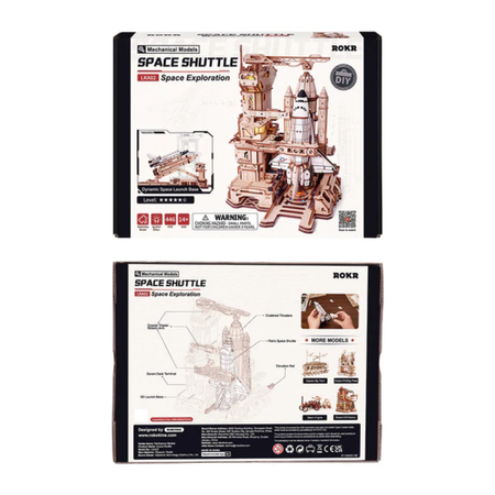 Space Shuttle Rakieta – Puzzle 3D ROKR, mechaniczny start z LED