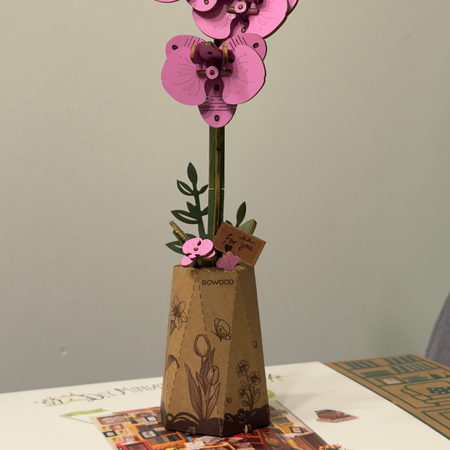 Orchidea Storczyk – Puzzle 3D Rowood, kwiat DIY, nie więdnie