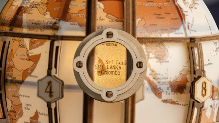 Drewniany Zestaw Puzzle 3D - Globus | ROKR prezent drewniana układanka