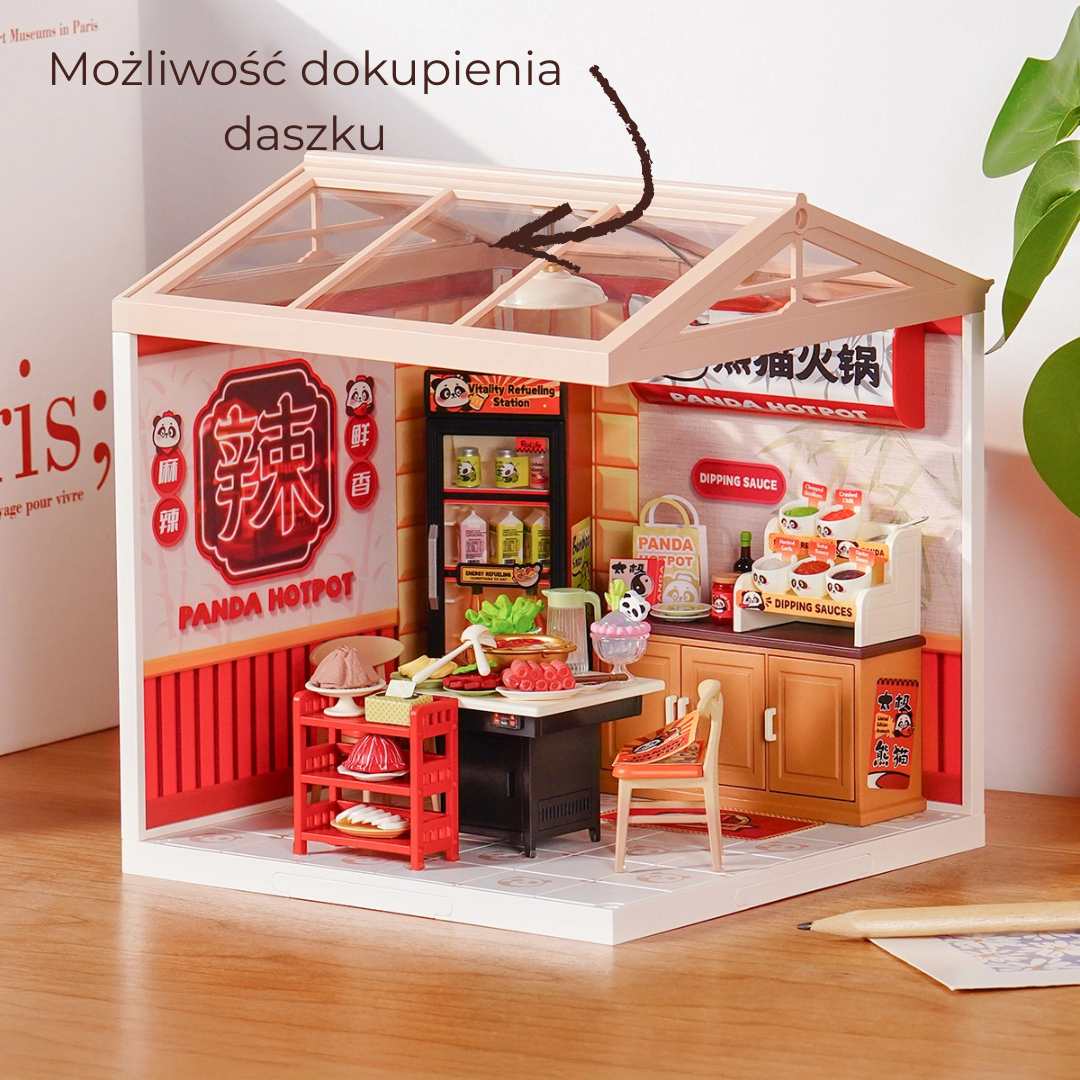 Mini Domek 3D - Panda Hot Pot | Rolife – pomysł na prezent