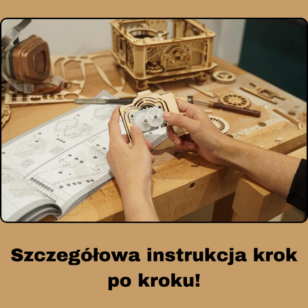 Gramofon Grający Winyle – Puzzle 3D Robotime, model DIY