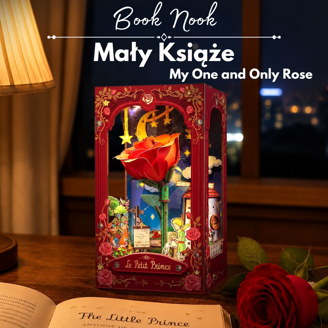 My One and Only Rose – DIY Book Nook CuteBee | Puzzle 3D Prezent – oświetlenie LED po zmroku