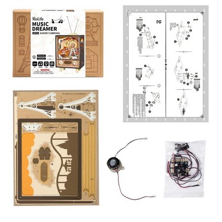 Diabelski Młyn z LED i Pozytywką – Puzzle 3D Robotime (174 el.)