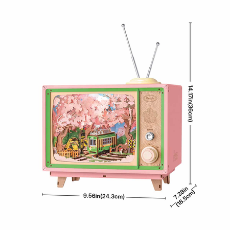 Sakura Dream Tour – Puzzle 3D Rolife, pozytywka retro TV (283 el.)