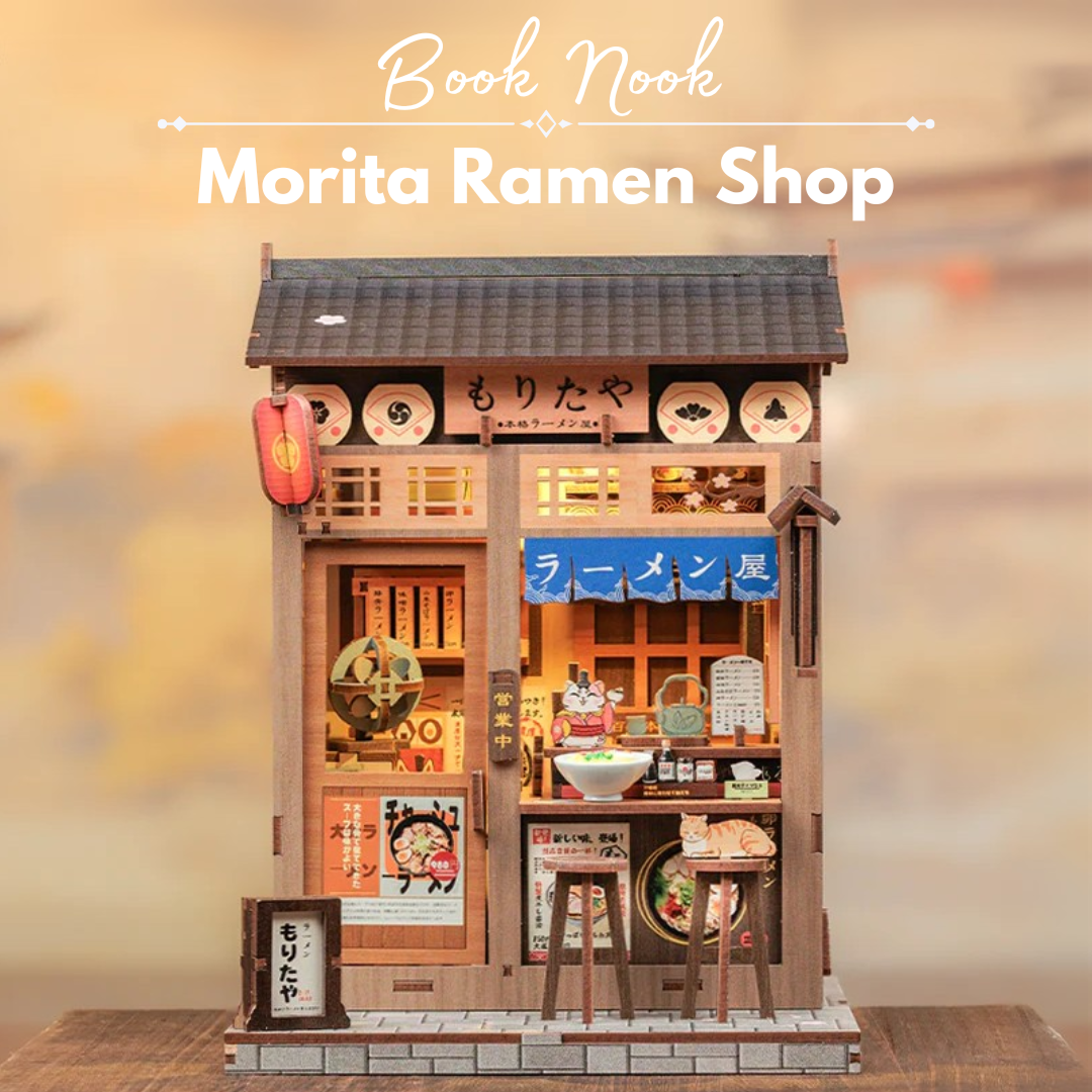 Morita Ramen Shop – DIY Book Nook Puzzle 3D | CuteBee – oświetlenie LED po zmroku