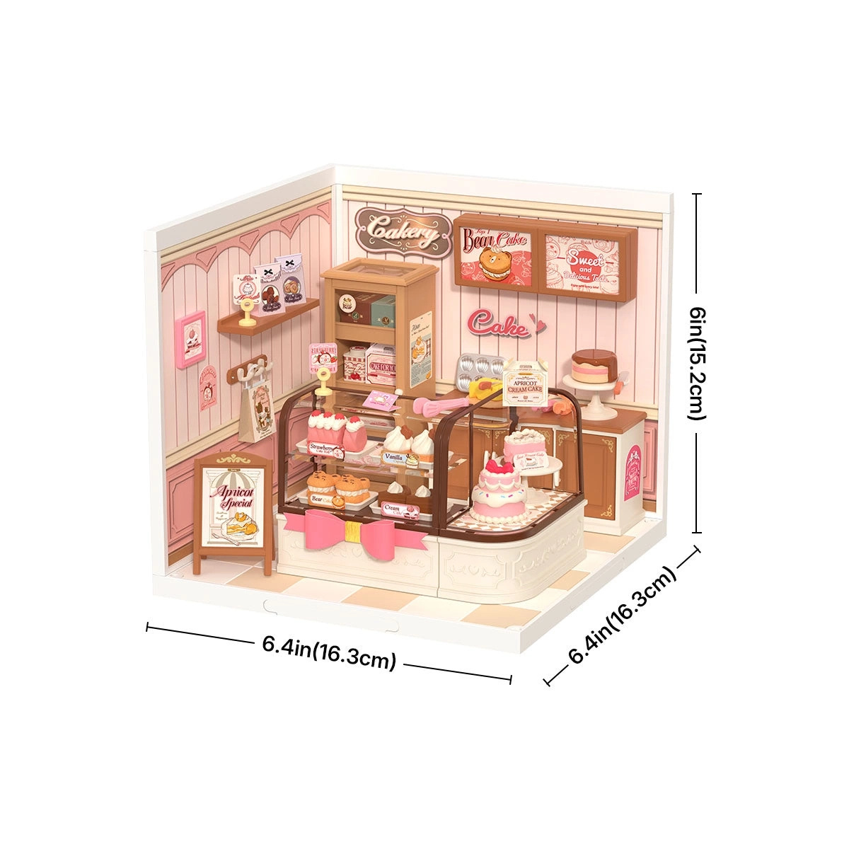 Mini Domek 3D - Cukiernia Tasty Cake Shop | Rolife – wymiary modelu