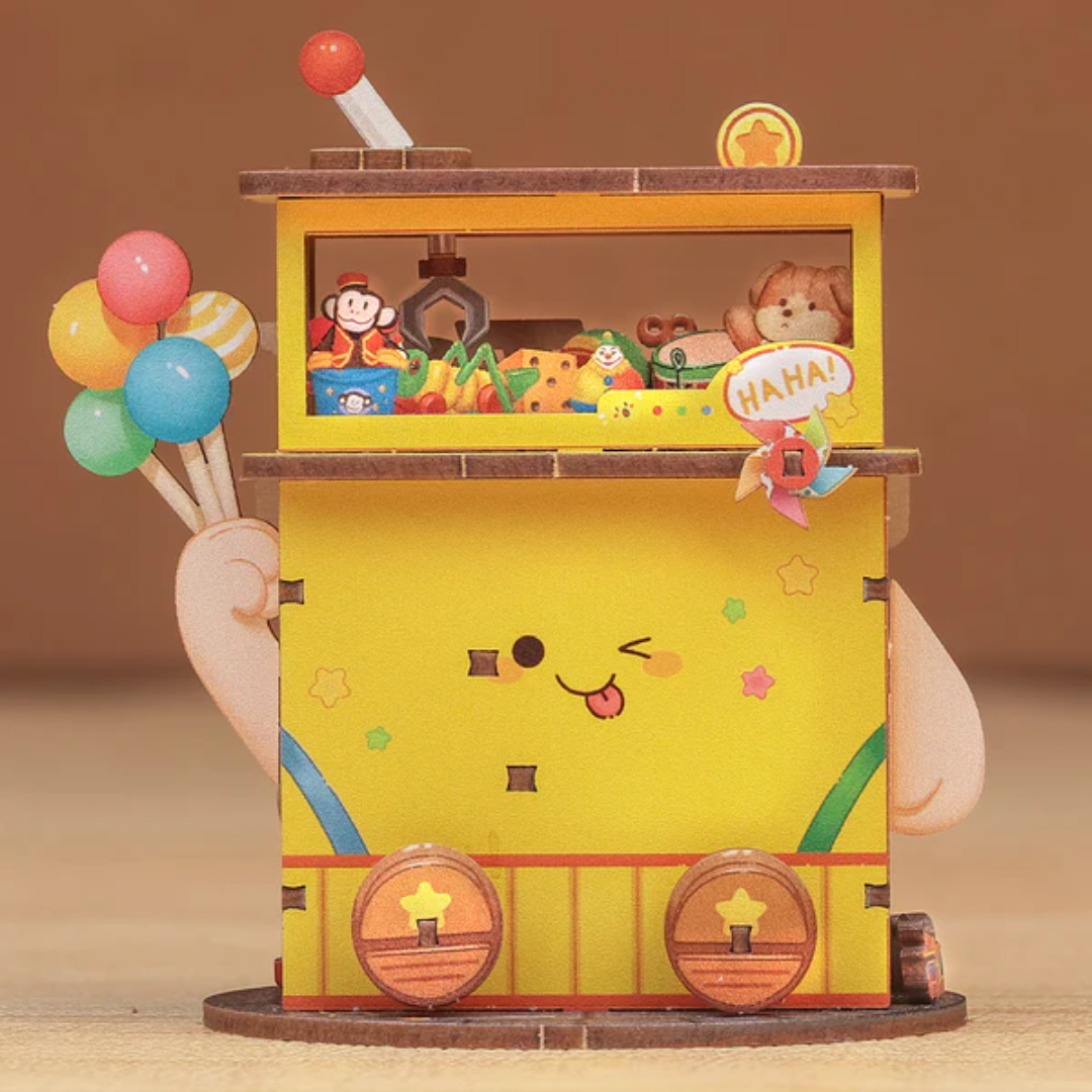Dziecko z balonami w słońcu – Drewniany Zestaw Puzzle 3D - Toy Store