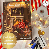 DIY Book Nook Zestaw Świąteczny – Rezydencja Hrabiego Kota | Cutebee Miniaturowy Domek