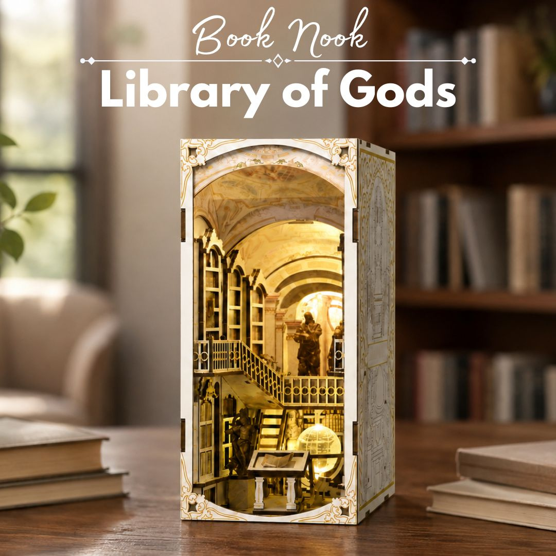 Library of Gods – DIY Book Nook Minicity | Puzzle 3D Prezent