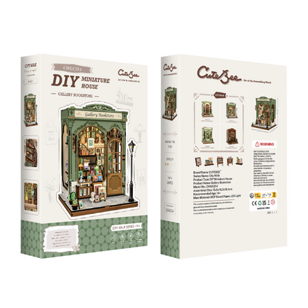 DIY Book Nook - Gallery Bookstore | Cutebee miniaturowy domek puzzle 3D