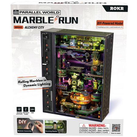 Tor Kulkowy Alchemy City – Puzzle 3D ROKR, marble run z LED